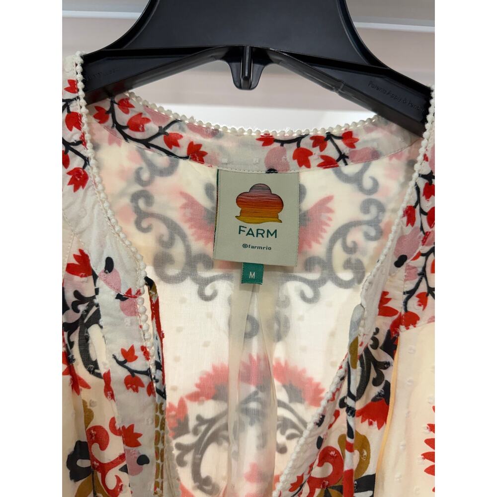 Farm Rio Cream Cashew Mandala Mini Dress, Small - Picture 5 of 5